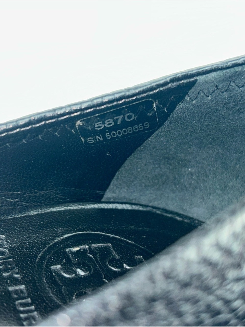Tory Burch Black Pebbled Leather Peep-Toe Wedge Shoes - Picture 6 of 7